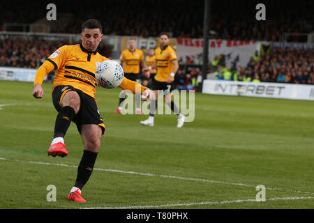 Newport, Royaume-Uni. 9e mai 2019. Padraig Amond du comté de Newport en action. L'EFL Skybet football league deux demi-finale play off, 1ère manche, Newport county v Mansfield Town à Rodney Parade à Newport, Pays de Galles le jeudi 9 mai 2019. Ce droit ne peut être utilisé qu'à des fins rédactionnelles. Usage éditorial uniquement, licence requise pour un usage commercial. Aucune utilisation de pari, de jeux ou d'un seul club/ligue/dvd publications. Crédit : Andrew Orchard la photographie de sport/Alamy Live News Banque D'Images