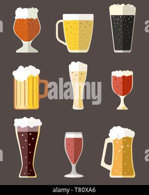 Vector set de bière, des icônes Illustration de Vecteur