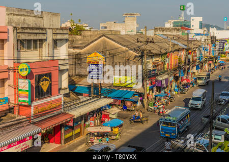 Une antenne Street view dans la vieille ville de Phuket, Phuket, Thaïlande, Asie du Sud, Asie Banque D'Images