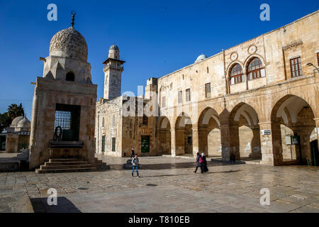 Sanctuaires sur le Haram esh-Sharif (Al Aqsa) composé (Mont du Temple), UNESCO World Heritage Site, Jérusalem, Israël, Moyen Orient Banque D'Images