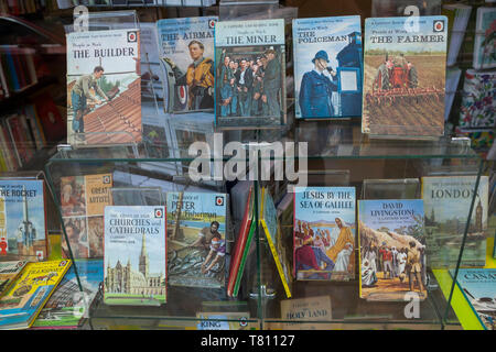 Une exposition de livres pour enfants Coccinelle dans une vitrine. Banque D'Images