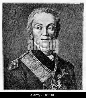 Comte Fiodor Rostopchin, un Russe statesmanand général de l'infanterie qui a servi comme gouverneur général de Moscou lors de l'invasion française de la Russie. L'amélioration de la reproduction numérique illustré sommaire de la vie de l'humanité au 19e siècle, édition 1901, Marx Publishing House, Saint-Pétersbourg. Banque D'Images