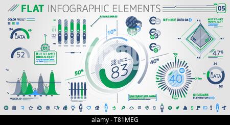 L'INFOGRAPHIE Collection d'éléments de l'entreprise Illustration de Vecteur