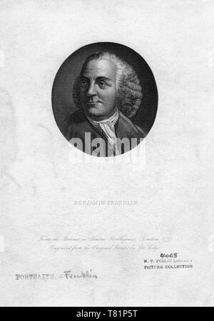Benjamin Franklin, Polymathe Américain Banque D'Images