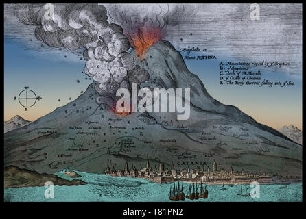 L'éruption de l'Etna, 1669 Banque D'Images