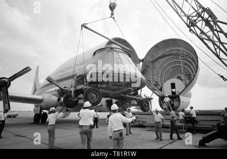 Module de commande d'Apollo 11, la quarantaine d'après-vol, 1969 Banque D'Images