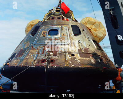 Apollo 11, récupération, 1969 Module de commande Banque D'Images