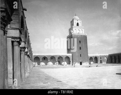 Architecture abbasside, Grande mosquée de Kairouan, 19e siècle Banque D'Images