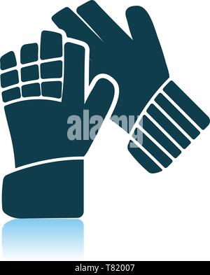 Gants de gardien de football Icône. Reflet de l'ombre. Vector Illustration. Illustration de Vecteur