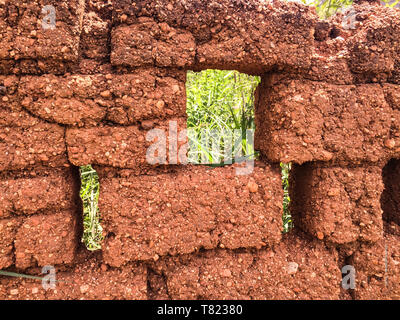 Mur de briques en terre cuite Banque D'Images