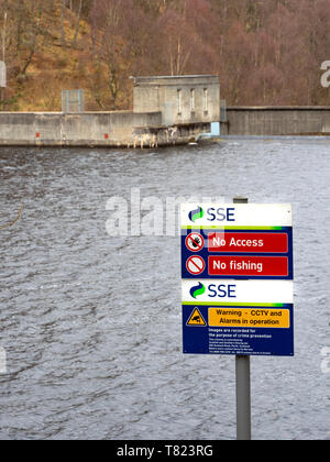 Signe de l'ESS, Loch Tummel, Pitlochry, Perth et Kinross, Scotland, UK Banque D'Images