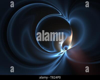 Texture graphique. Ordinateur a rendu l'arrière-plan. Fractales 3d. Blue Wave abstrait. Banque D'Images