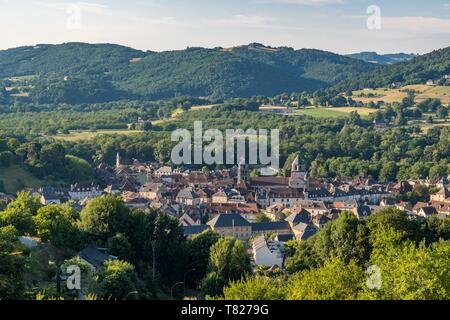 France, Corrèze, vallée de la Dordogne, Beaulieu sur Dordogne, vue générale Banque D'Images