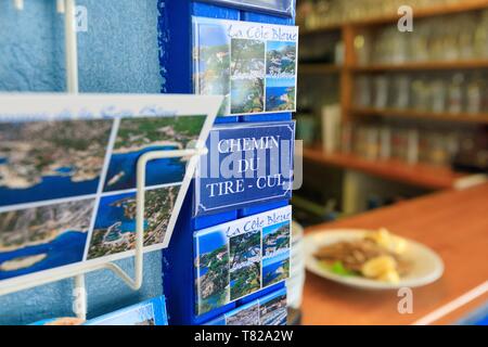 France, Bouches du Rhône, la Côte Bleue, Ensuès la redonne, Calanque de Méjean, Port de Grand Méjean, Restaurant Le Mange Tout Banque D'Images