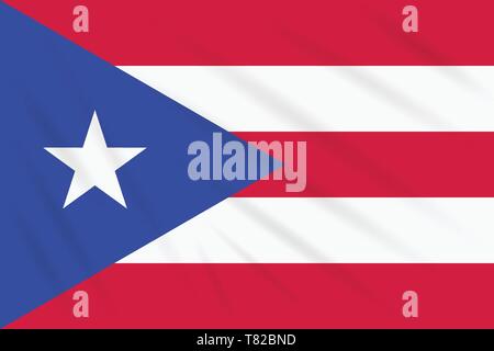 Porto Rico drapeau se balançant dans le vent, vecteur réaliste Illustration de Vecteur