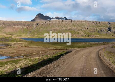 L'Islande, Région Westfjords, Vestfirdir, Route 643 Banque D'Images