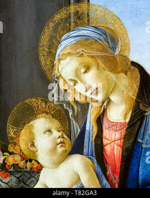 La Vierge et l'enfant (la Madonna du Livre) (détail), peinture de Sandro Botticelli, 1480 Banque D'Images