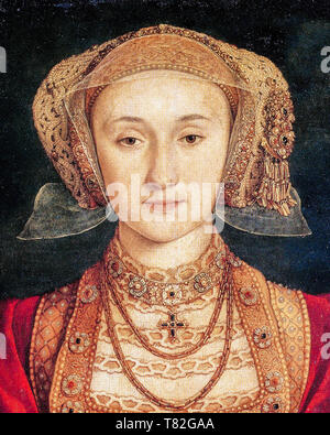 Portrait betrothal d'Anne de Cleves (1515-1557), peinture Renaissance de Hans Holbein le plus jeune, vers 1539 (détail) Banque D'Images