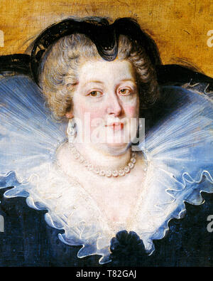 Marie de Médicis (1575-1642), portrait (détail), Reine de France, par Peter Paul Rubens, 1622 Banque D'Images