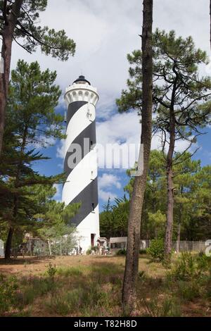 France, Aquitaine, Landes, Saint Julien en Born, Contis, le phare de Contis, monument historique classé Banque D'Images