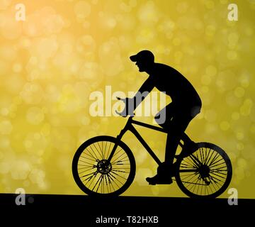 L'homme silhouette vecteur extérieur cycliste Illustration de Vecteur