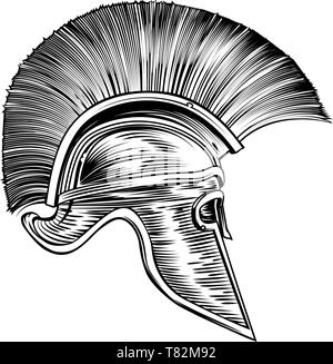 Trojan Spartan Warrior casque de gladiateur romain Illustration de Vecteur