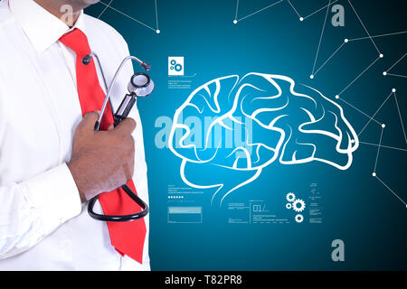 La structure du cerveau humain avec médecin Banque D'Images