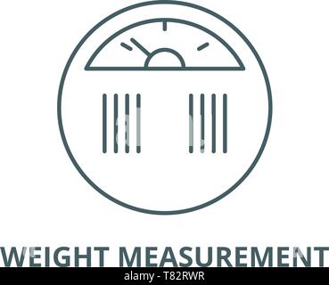L'icône de la ligne du vecteur de mesure de poids, concept linéaire, contour affiche, symbole Illustration de Vecteur