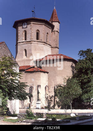 L'église des Templiers dans le bourg de Maubourguet dans le département de Hautes-pyrénées. Banque D'Images