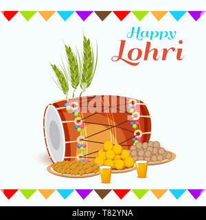 Vector illustration d'un arrière-plan pour professionnels Lohri. Banque D'Images
