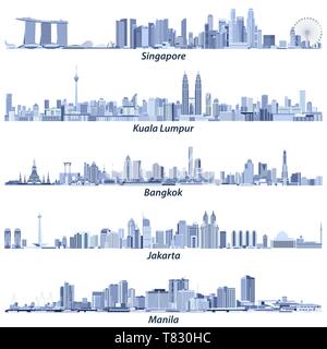 Illustrations vectorielles de villes asiatiques skylines Illustration de Vecteur