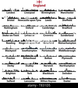 L'Angleterre à l'horizon de grandes villes collection vector Illustration de Vecteur