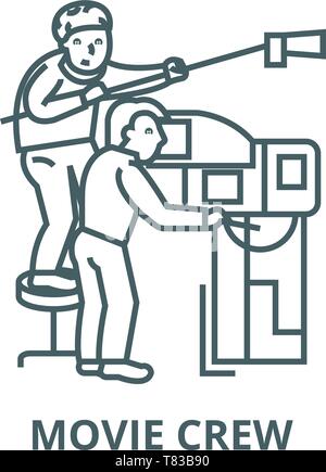 La télévision, tv,film,vidéo de l'équipage, l'icône de la ligne du vecteur concept linéaire, contour affiche, symbole Illustration de Vecteur