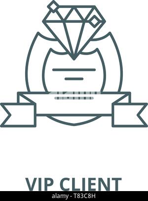 L'icône de la ligne du vecteur client vip, concept linéaire, contour affiche, symbole Illustration de Vecteur