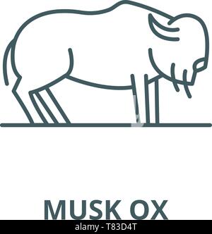Le bœuf musqué, l'icône de la ligne du vecteur concept linéaire, contour affiche, symbole Illustration de Vecteur
