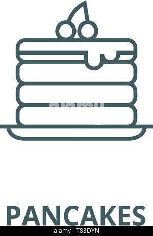 L'icône de la ligne du vecteur des crêpes, concept linéaire, contour affiche, symbole Illustration de Vecteur