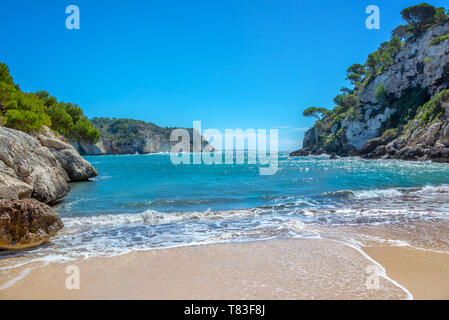 Plage Cala Macarella à Minorque, Îles Baléares, Espagne Banque D'Images