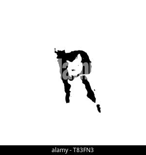 La main peinte lettre R. brosse sèche lettrage moderne. Vector illustration. Illustration de Vecteur