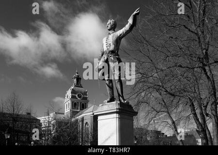 Statue de Charles XII, les rois des jardins, Norrmalm, Stromkajen, la ville de Stockholm, Suède, Europe Banque D'Images