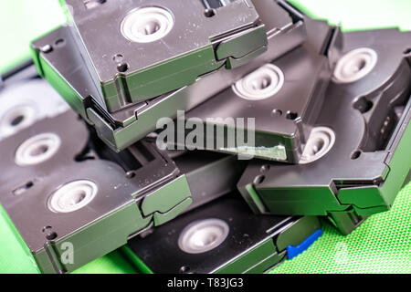 Vintage mini cassettes DV - Vintage concept technologique. Banque D'Images