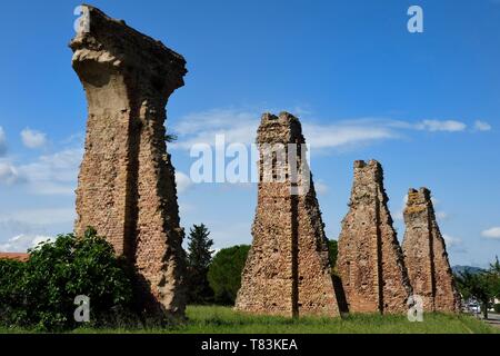 La France, Var, Fréjus, Forum Julii, plaine de Sainte-Croix, l'aqueduc romain du 1er siècle avant notre ère Banque D'Images