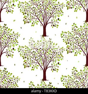 Arbres vert motif transparent background vector Illustration de Vecteur