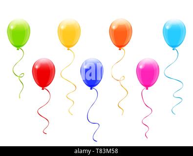 Ballons colorés sur fond blanc vector Illustration de Vecteur