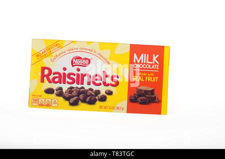 Nestle Raisinets raisins de chocolat au lait boite à bonbons Banque D'Images