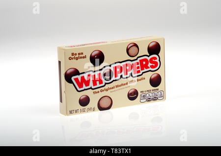 Whoppers boules de lait malté candy box par The Hershey Company Banque D'Images