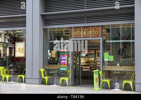 Londres, UK - 6 juillet 2016 : Abokado restaurant à Londres. Abokado est un déjeuner sain lieu avec plus de 20 sites à Londres. Banque D'Images