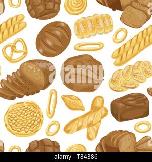 Motif transparent vecteur avec divers produits de boulangerie. Pour votre conception d'illustration vectorielle Illustration de Vecteur