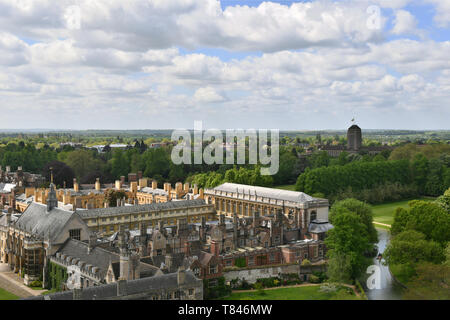 Vue générale de l'Université de Cambridge y compris Kings College Chapel, Sénat Chambre et l'ancienne école et de Gonville & Caius College Banque D'Images