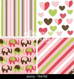 Mignon Bébé Background Seamless Pattern Illustration de Vecteur