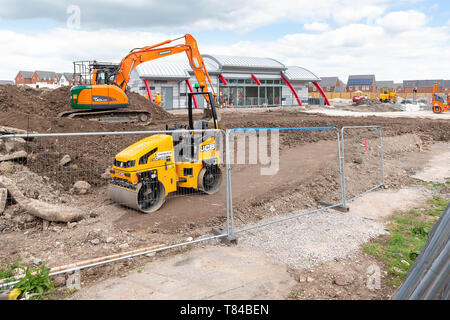 Travailler sur la construction de la controversée £19 millions d'Chapelford gare à l'ouest de Warrington Banque D'Images